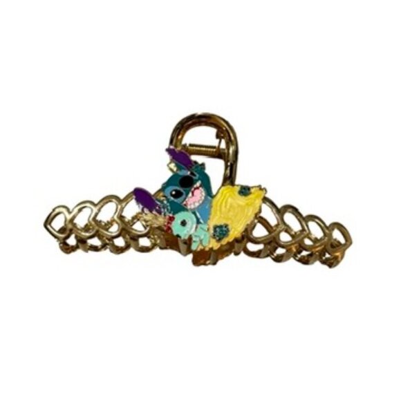 Disney Stitch Metal Hair Claw Clip Gold Metal Large - Picture 2 of 7